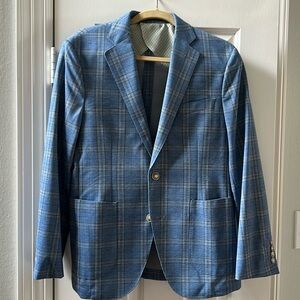 Boys plaid blue blazer. Size 20. Excellent condition!